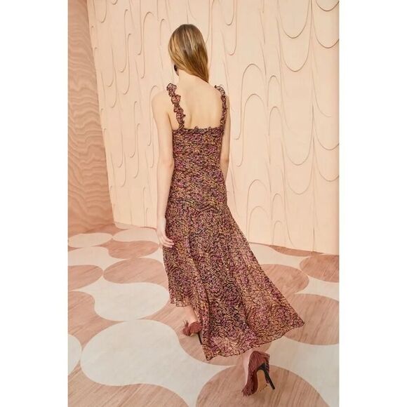 ulla johnson silk rosaria dress pomegranate US8 - Picture 4 of 10